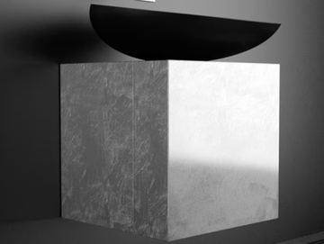 LEONARDO CUBUS SILVER LEAF KOOL MAX - Wooden vanity unit by Glass Design - view 2